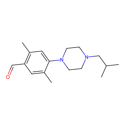 2,5-Dimethyl-4-[4-(2-methylpropyl)piperazin-1-yl]benzaldehyde structure