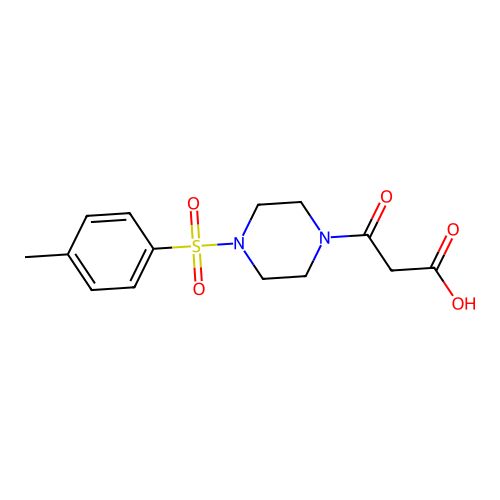 3-[4-(4-Methylphenyl)sulfonylpiperazin-1-yl]-3-oxopropanoic acid structure