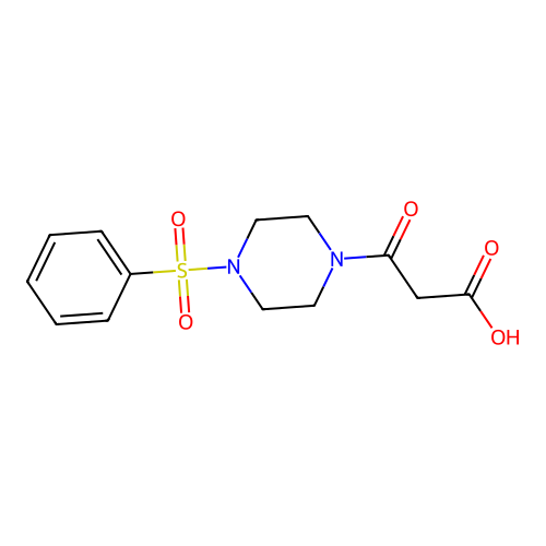 3-[4-(Benzenesulfonyl)piperazin-1-yl]-3-oxopropanoic acid structure