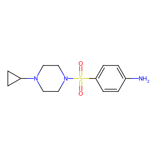 4-[(4-Cyclopropyl-1-piperazinyl)sulfonyl]benzenamine structure