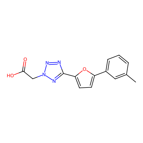 2H-Tetrazole-2-acetic acid, 5-(5-(3-methylphenyl)-2-furanyl)- structure