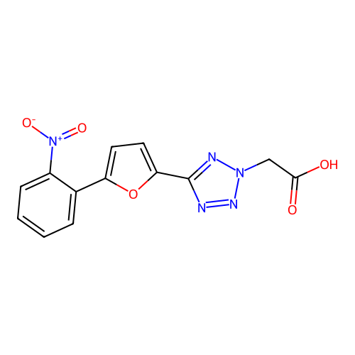 2H-Tetrazole-2-acetic acid, 5-(5-(2-nitrophenyl)-2-furanyl)- structure
