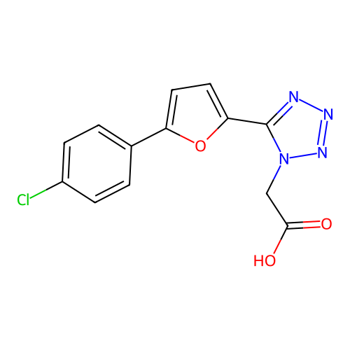 1H-Tetrazole-1-acetic acid, 5-(5-(4-chlorophenyl)-2-furanyl)- structure