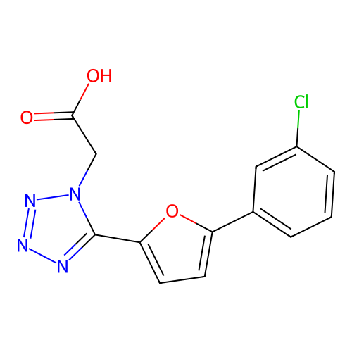 1H-Tetrazole-1-acetic acid, 5-(5-(3-chlorophenyl)-2-furanyl)- structure