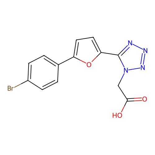 1H-Tetrazole-1-acetic acid, 5-(5-(4-bromophenyl)-2-furanyl)- structure