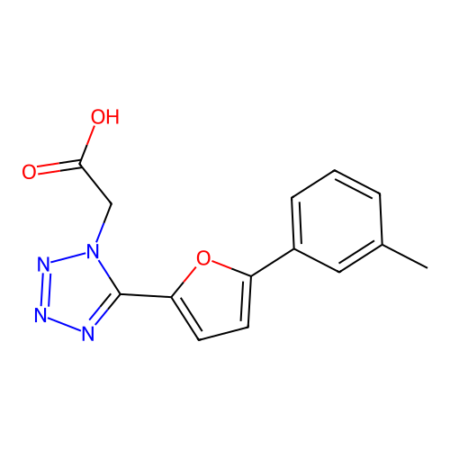 1H-Tetrazole-1-acetic acid, 5-(5-(3-methylphenyl)-2-furanyl)- structure