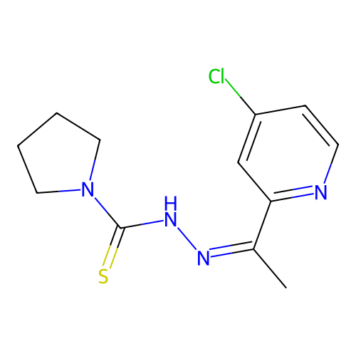 1-Pyrrolidinecarbothioic acid, 2-(1-(4-chloro-2-pyridinyl)ethylidene)hydrazide structure