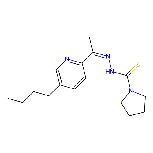 1-Pyrrolidinecarbothioic acid, 2-(1-(5-butyl-2-pyridinyl)ethylidene)hydrazide structure