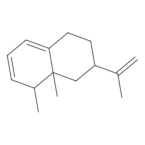 1,5,6,7,8,8a-Hexahydro-1,8a-dimethyl-7-(1-methylvinyl)naphthalene structure