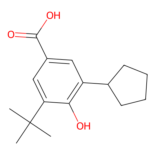 3-Cyclopentyl-5-tert-butyl-4-hydroxybenzoic acid structure