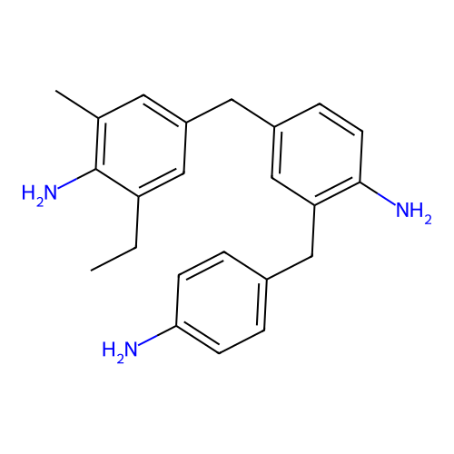 4-((4-Amino-3-ethyl-5-methylphenyl)methyl)-2-((4-aminophenyl)methyl)aniline structure