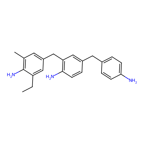 2-((4-Amino-3-ethyl-5-methylphenyl)methyl)-4-((4-aminophenyl)methyl)aniline structure