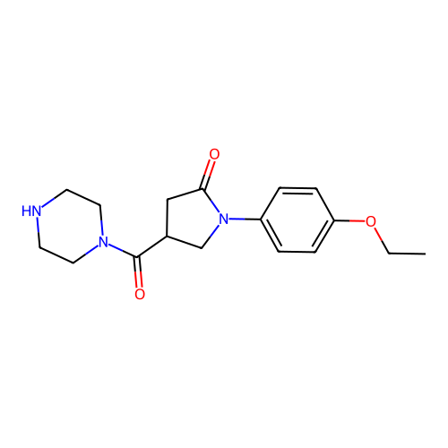 1-((1-(4-Ethoxyphenyl)-5-oxo-3-pyrrolidinyl)carbonyl)piperazine structure