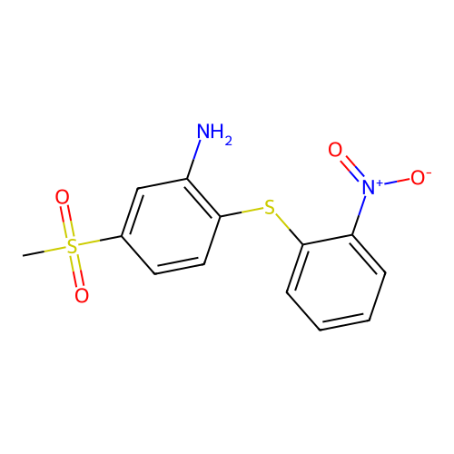 5-Mesyl-2-((2-nitrophenyl)thio)aniline structure