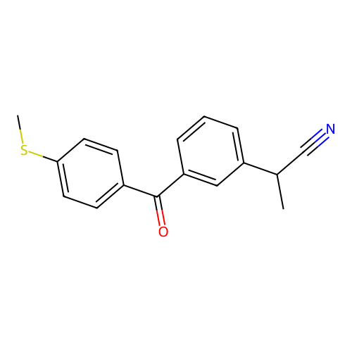 2-(3-(4-(Methylthio)benzoyl)phenyl)propiononitrile structure