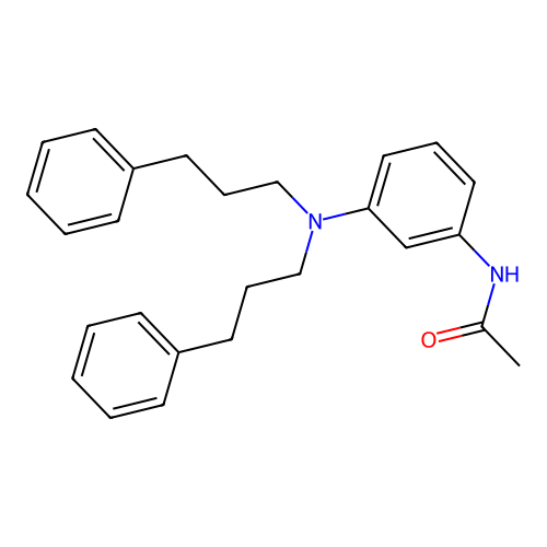 N-(3-(bis(3-phenylpropyl)amino)phenyl)acetamide structure