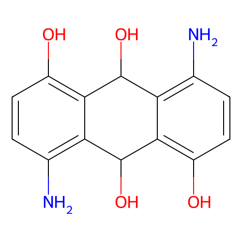4,8-Diamino-9,10-dihydroanthracene-1,5,9,10-tetrol structure