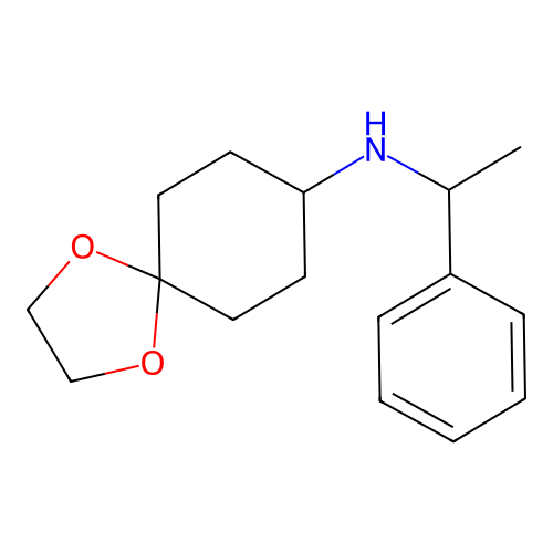N-(1-phenylethyl)-1,4-dioxaspiro[4.5]decan-8-amine structure