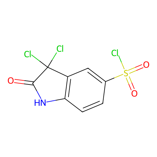3,3-Dichloro-2-oxoindoline-5-sulphonyl chloride structure