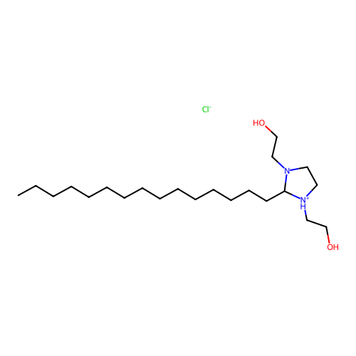 2-[3-(2-Hydroxyethyl)-2-pentadecylimidazolidin-1-ium-1-yl]ethanol chloride structure