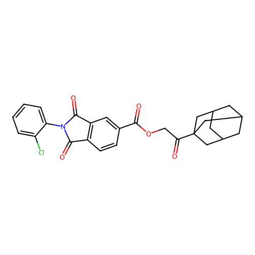 [2-(1-Adamantyl)-2-oxoethyl] 2-(2-chlorophenyl)-1,3-dioxoisoindole-5-carboxylate structure