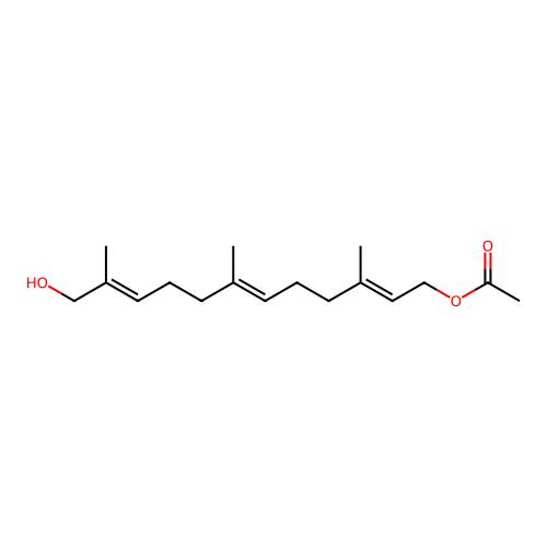 2,6,10-Dodecatrien-1-ol, 12-acetoxy-2,6,10-trimethyl-, (E,E,E)- structure