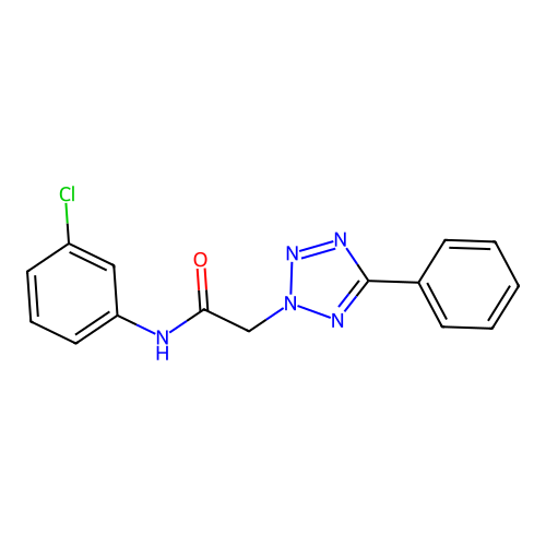 N-(3-chlorophenyl)-2-(5-phenyltetrazol-2-yl)acetamide structure