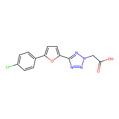 2H-Tetrazole-2-acetic acid, 5-(5-(4-chlorophenyl)-2-furanyl)- structure