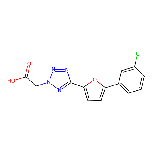 2H-Tetrazole-2-acetic acid, 5-(5-(3-chlorophenyl)-2-furanyl)- structure
