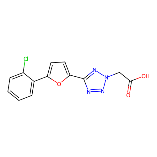 2H-Tetrazole-2-acetic acid, 5-(5-(2-chlorophenyl)-2-furanyl)- structure