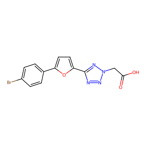 2H-Tetrazole-2-acetic acid, 5-(5-(4-bromophenyl)-2-furanyl)- structure