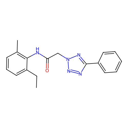 N-(2-ethyl-6-methylphenyl)-2-(5-phenyltetrazol-2-yl)acetamide structure