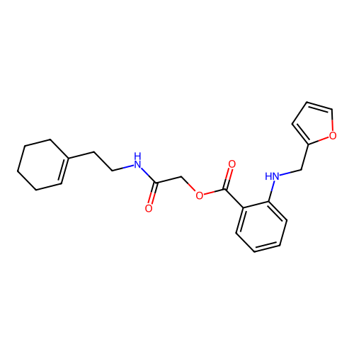 [2-[2-(Cyclohexen-1-yl)ethylamino]-2-oxoethyl] 2-(furan-2-ylmethylamino)benzoate structure