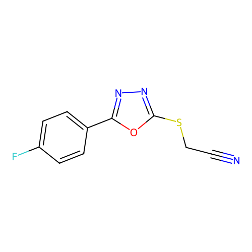 2-{[5-(4-Fluorophenyl)-1,3,4-oxadiazol-2-yl]sulfanyl}acetonitrile structure