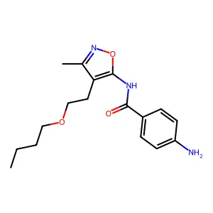 Isoxazole, 5-(p-aminobenzamido)-4-(2-butoxyethyl)-3-methyl- structure
