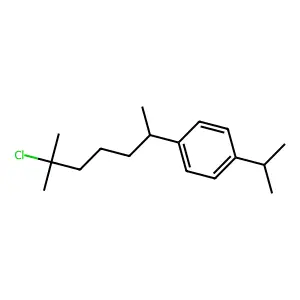 Benzene, 1-(5-chloro-1,5-dimethylhexyl)-4-(1-methylethyl)- structure