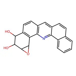 (1R,2S,3S,4R)-3,4-Dihydroxy-1,2-epoxy-1,2,3,4-tetrahydrodibenz(c,h)acridine structure