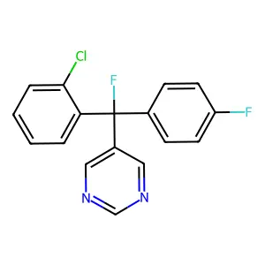 Pyrimidine, 5-((2-chlorophenyl)fluoro(4-fluorophenyl)methyl)- structure