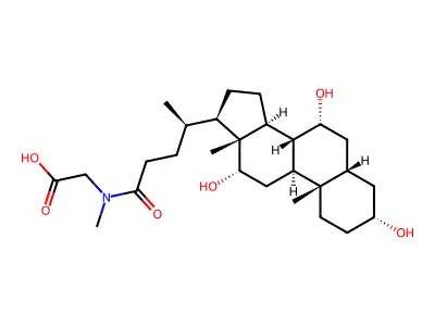 N-Methyl-N-(3,7,12-trihydroxy-24-oxocholan-24-yl)glycine structure