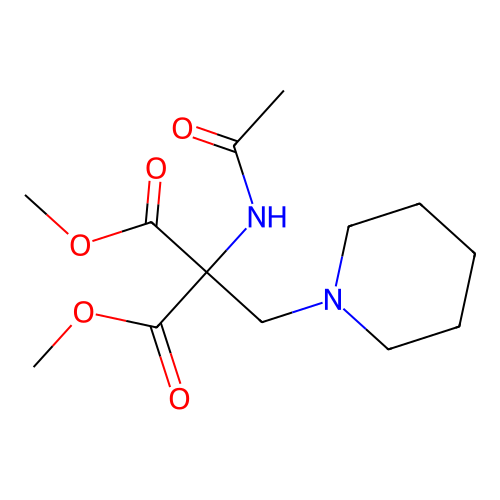 Dimethyl acetamido[(piperidin-1-yl)methyl]propanedioate structure