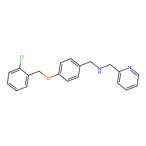 1-{4-[(2-chlorobenzyl)oxy]phenyl}-N-(pyridin-2-ylmethyl)methanamine structure