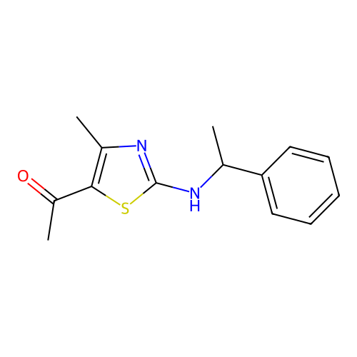 1-[4-Methyl-2-(1-phenylethylamino)-1,3-thiazol-5-yl]ethanone structure