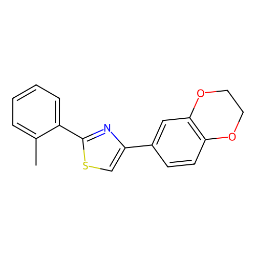4-(2,3-Dihydro-1,4-benzodioxin-6-yl)-2-(2-methylphenyl)-1,3-thiazole structure