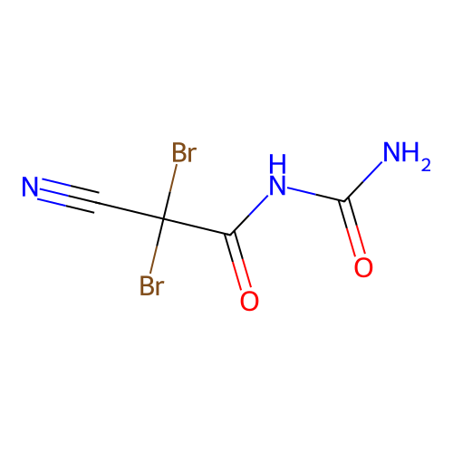 2,2-dibromo-N-carbamoyl-2-cyanoacetamide structure