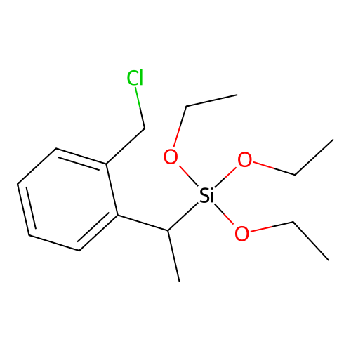 (1-((Chloromethyl)phenyl)ethyl)triethoxysilane structure