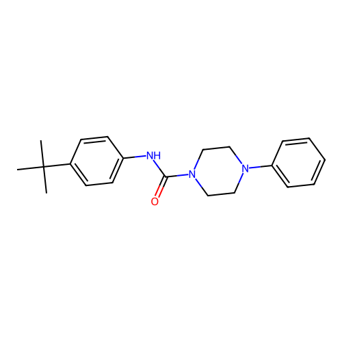 N-[4-(tert-butyl)phenyl](4-phenylpiperazinyl)carboxamide structure