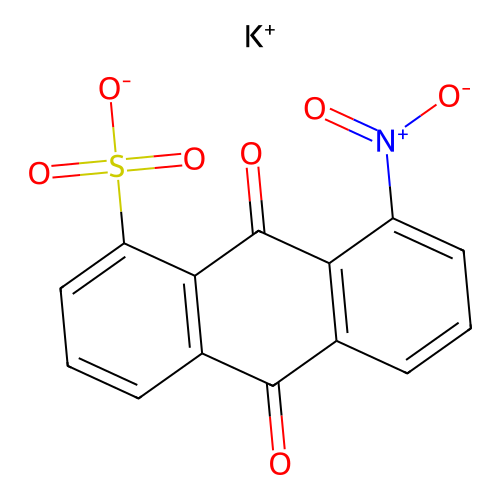 Potassium 9,10-dihydro-9,10-dioxo-8-nitroanthracene-1-sulphonate structure