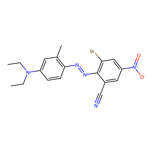 3-Bromo-2-((4-(diethylamino)-o-tolyl)azo)-5-nitrobenzonitrile structure