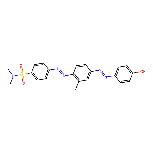 p-((4-((p-Hydroxyphenyl)azo)-o-tolyl)azo)-N,N-dimethylbenzenesulphonamide structure
