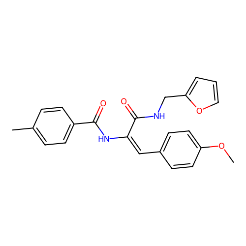 N-(1-((Furan-2-ylmethyl)-carbamoyl)-2-(4-meo-phenyl)-vinyl)-4-methyl-benzamide structure
